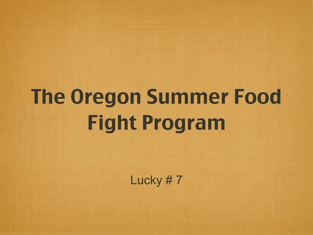 Oregon Food Fight