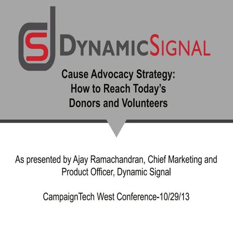 Cause Advocacy Strategy: How to Reach Today's Donors and Volunteers
