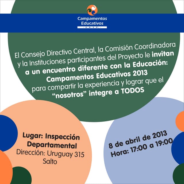 Campamentos educativos. invitación 8 de abril 2013. taller volante salto