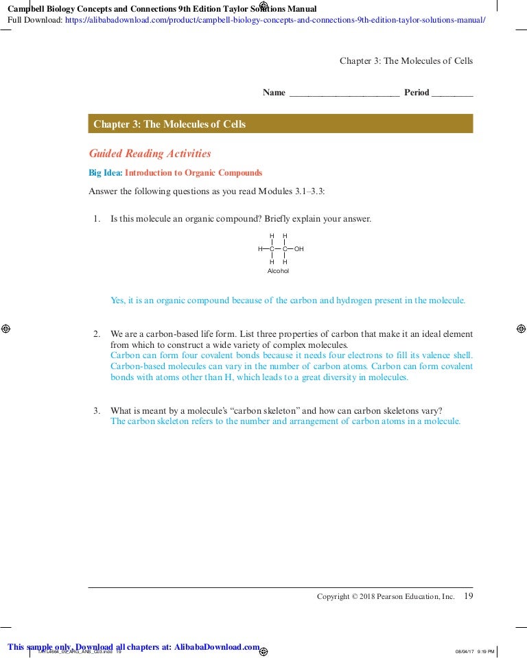 Campbell Biology Concepts And Connections 9th Edition Taylor Solution