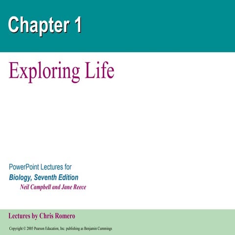 campbell_1.ppt chapter 1 exploring life.