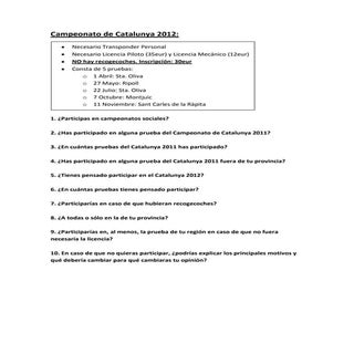 Campeonato de catalunya 2012