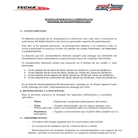 Bases Generales y Fichas