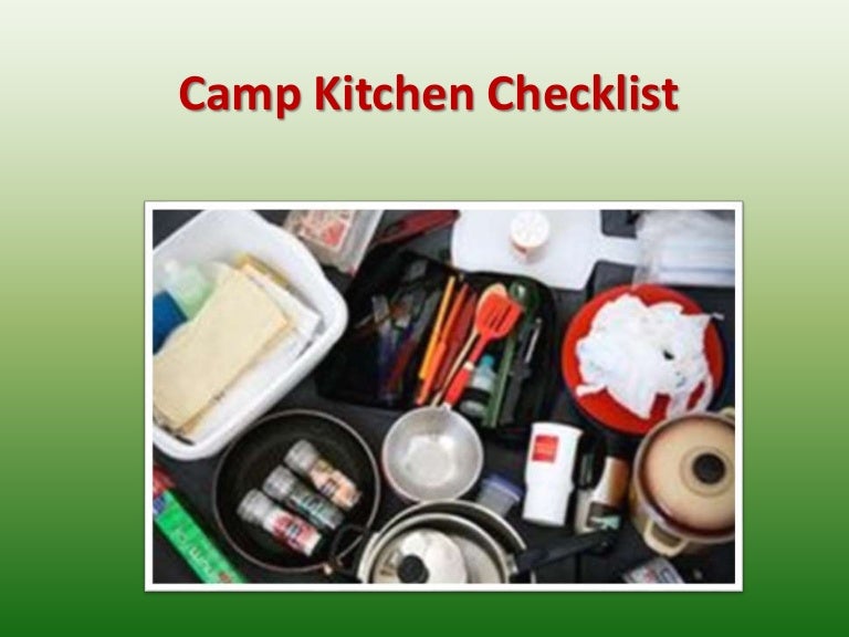 Camp kitchen checklist