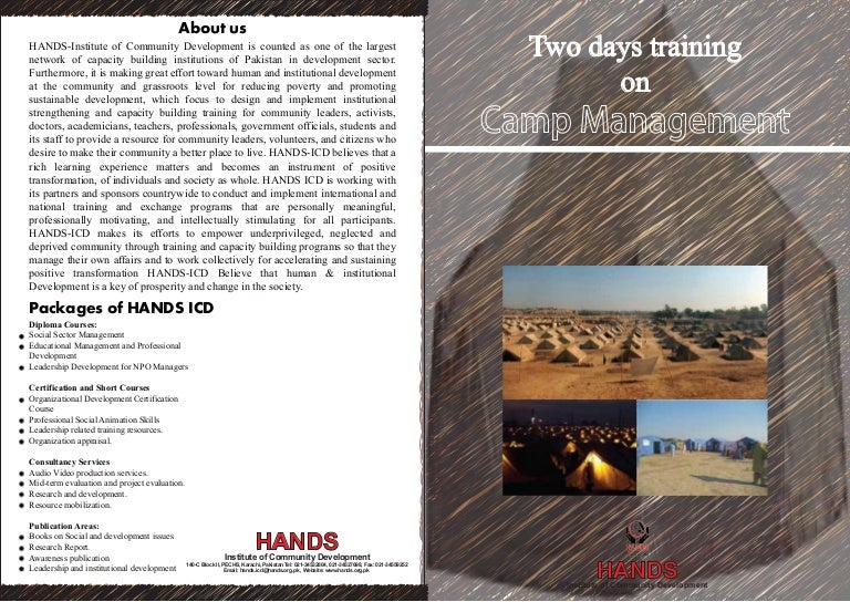 Camp management training conducted by HANDS ICD