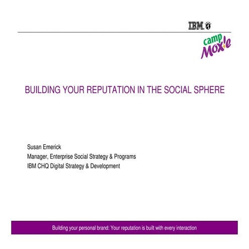 Empowering Camp Moxie teens to establish and manage their social reputation