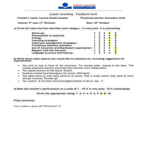 Campos  video - practicum - planilla de observación-lesson 2-secondary level - pass