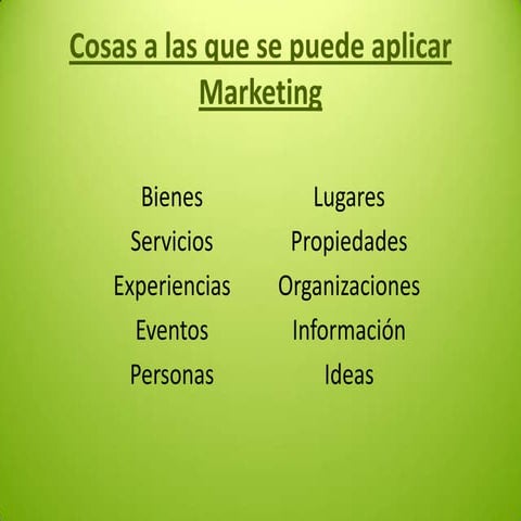 Campos de accion del marketing