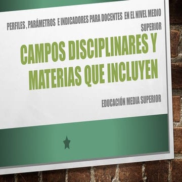Campos disciplinares y materias que incluyen la reforma educativa en