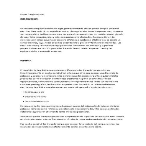 Campos eléctricos Y Líneas equipotenciales con Análisis