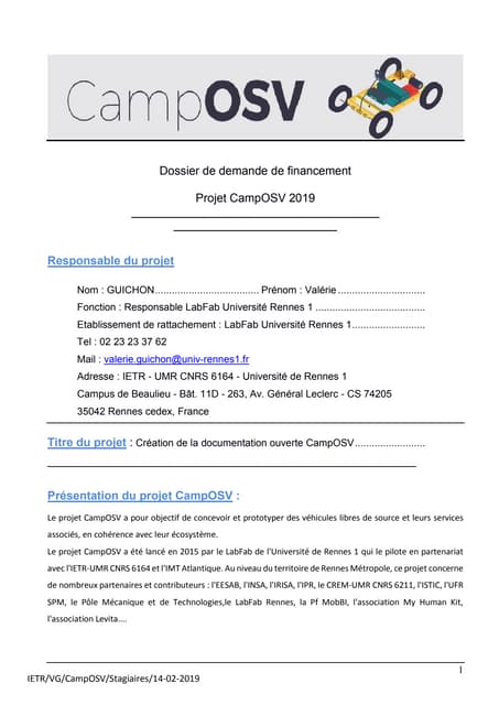 Camp osv besoins en stages etudiants 2018 2019