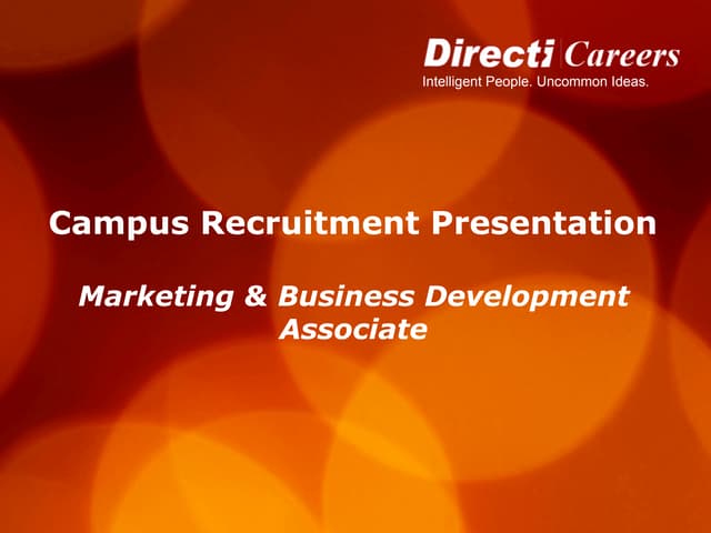 Directi Campus Recruitment (BizDev)