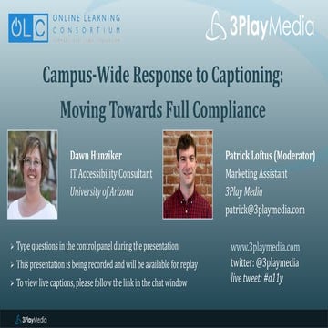 Campus-Wide Response to Captioning: Moving Towards Full Compliance