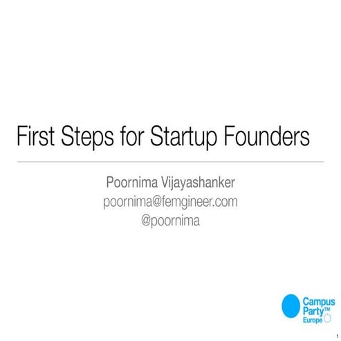 First Steps for Founders