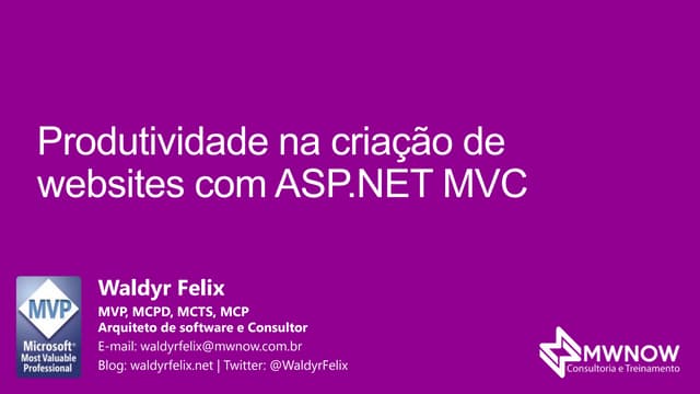 Produtividade na criação de websites com ASP.NET MVC