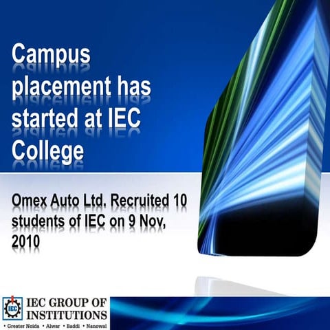 Campus placement has started at iec college | PPTX