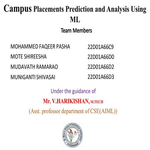 Campus Placement Prediction and Analysis Using Machine Learning ...