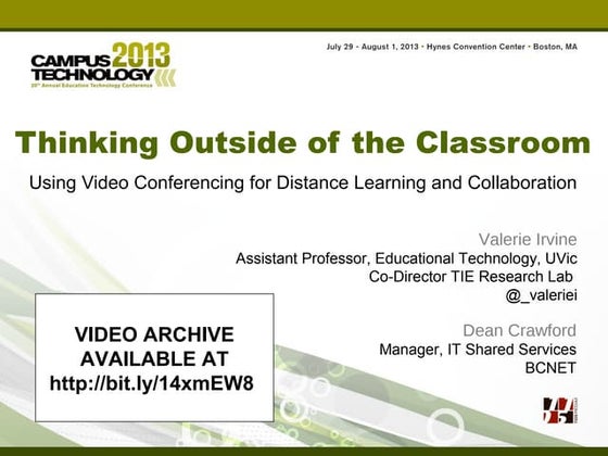 Thinking Outside of the Classroom: Campus Technology 2013 presentation
