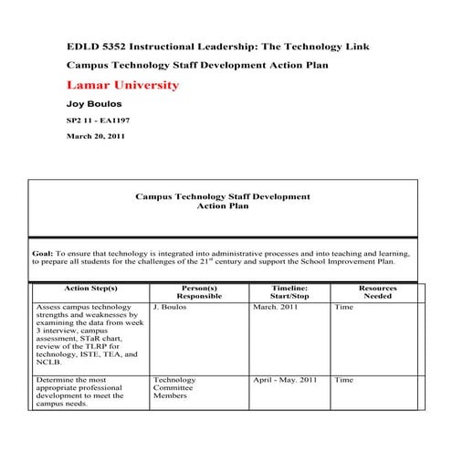 Campus technology action plan edld 5352