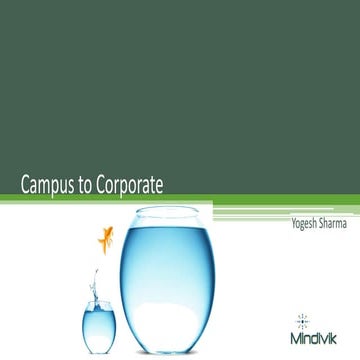 DISHA : Industry expert speak - Campus to Corporate Transition