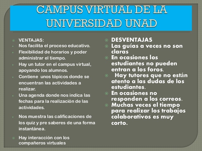 Campus virtual de la universidad unad