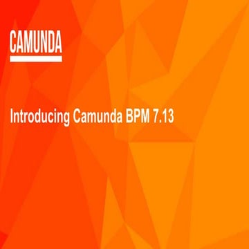 Camunda BPM 7.13 Webinar