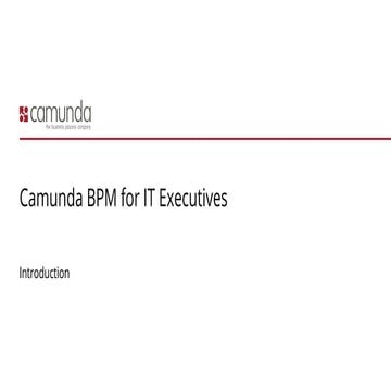 Jakob Freund: Camunda for IT Executives - Camunda Days
