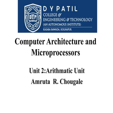 Computer Architechture and microprocesssors 