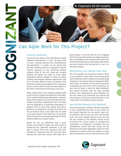 Can Agile Work for this Project?