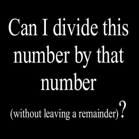 Can I Divide This Number By That Number