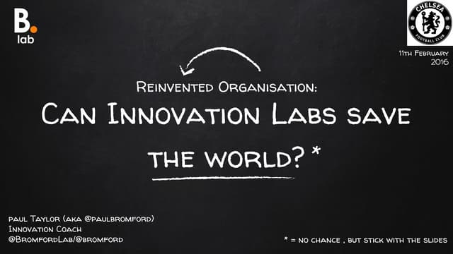 Can Innovation Labs Save The World?