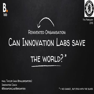 Can Innovation Labs Save The World?