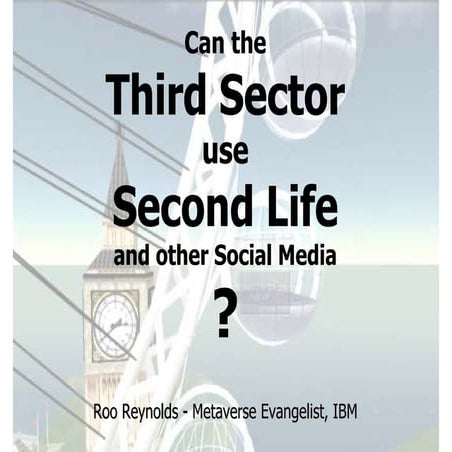 Can The Third Sector Use Second Life   Roo Reynolds