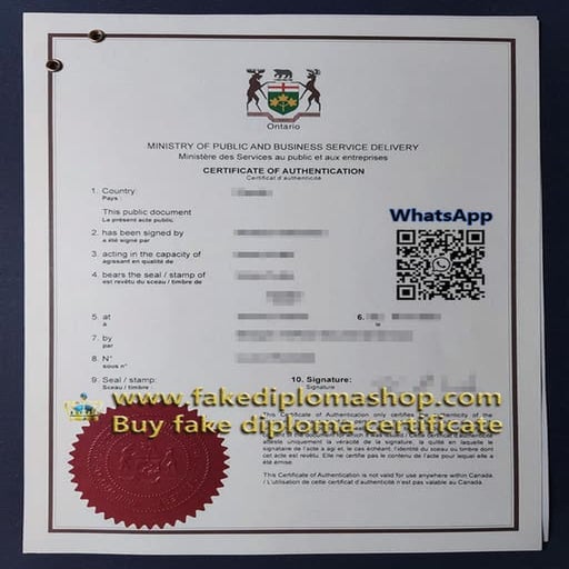 Canada certificate of Authentication | PDF