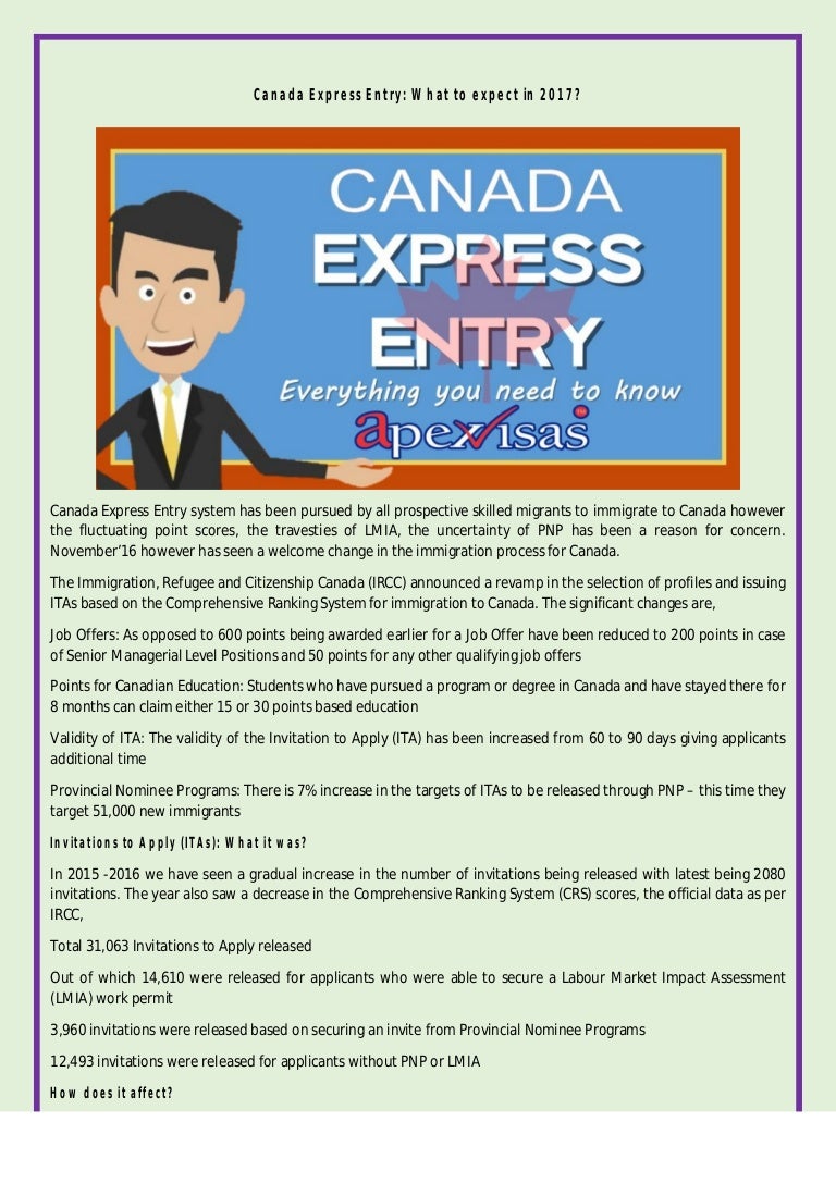 Canada Express Entry What To Expect In 2017