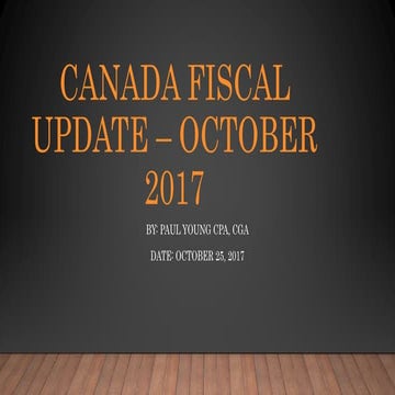 Canada -  Fiscal Update – October 2017