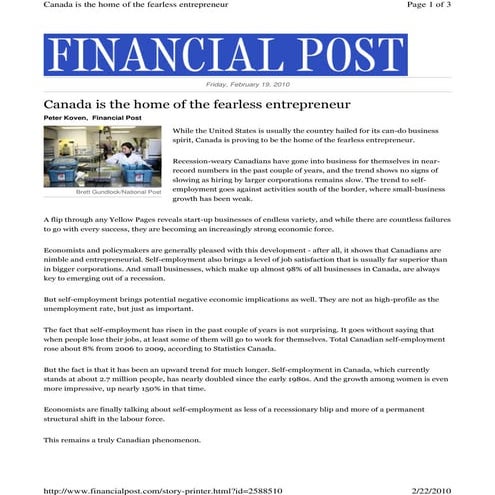 Canada Is Home Of The Fearless Entrepreneur