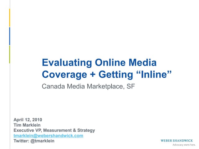 Canada Media Marketplace, Tim Markl...