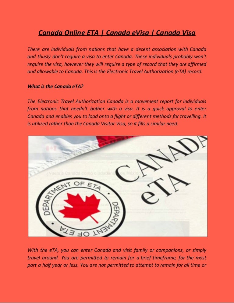 Canada Online ETA Canada eVisa Canada Visa