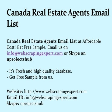 Canada Real Estate Agents Email List