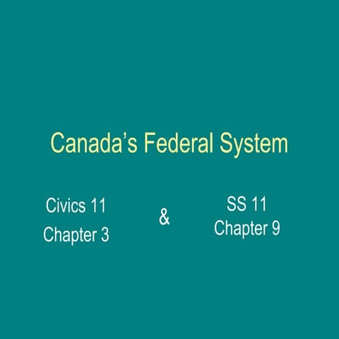 Canada's federal system