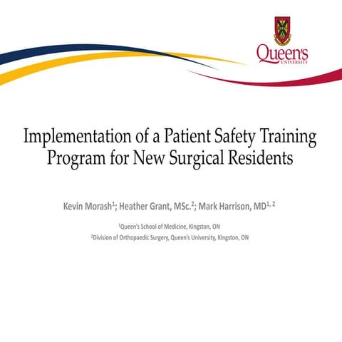 Implementation of a Patient Safety Training Program for New Surgical Residents