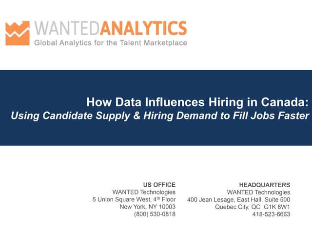 Using Canadian Talent Supply and De...