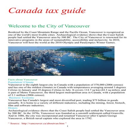 Canada taxation 2009
