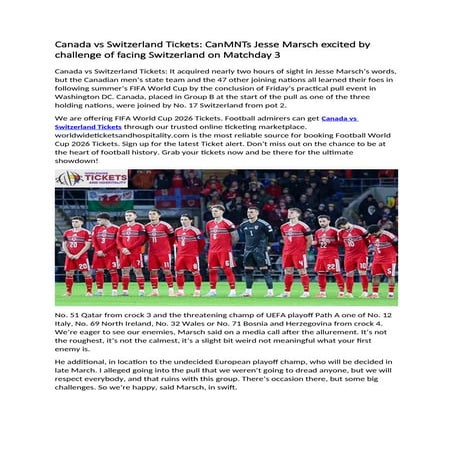 Canada vs Switzerland FIFA World Cup Tickets.docx