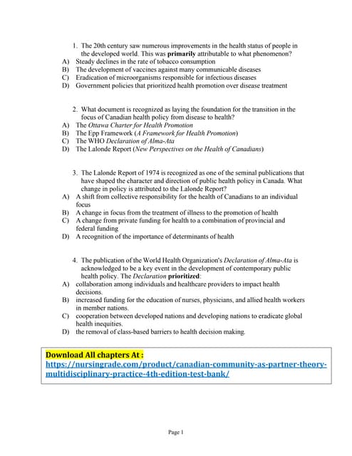 DeMarco and Healey-Walsh Community and Public Health Nursing Evidence ...