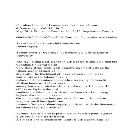 Canadian Journal of Economics  Revue canadienne d’économique.docx