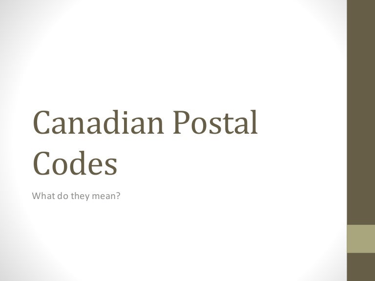 Canadian postal codes Canadian postal codes