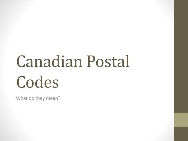 Canadian postal codes  PPT