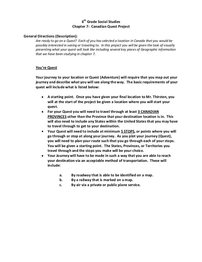 Canadian Quest Project 1 1 1